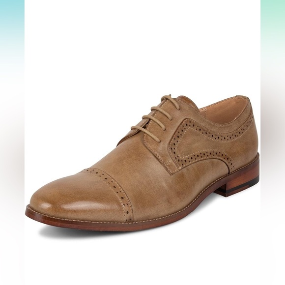 Unlisted Kenneth Cole Tan Oxford Shoes 8.5 Classic Vtg Prep Old Money Academic - Picture 1 of 13